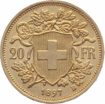20 Franken 1897 B - Vreneli